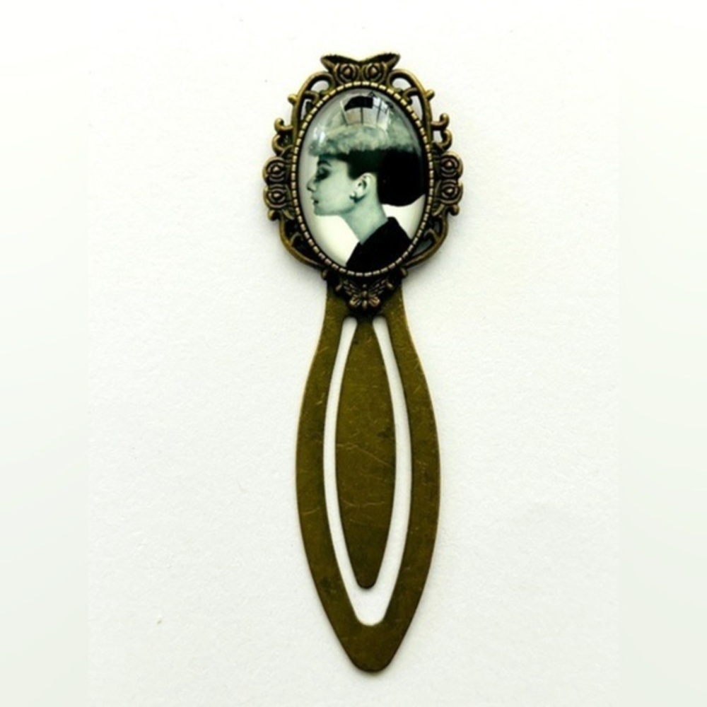 Audrey Hepburn Antique Style Metal Bookmark, NWT, Handmade